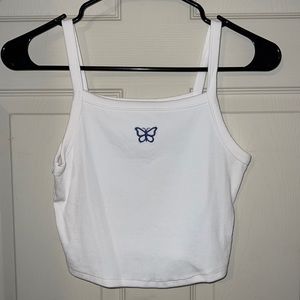 Blue Butterfly White Crop